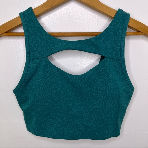 LULULEMON Crunch Teal Lagoon Everlux Cut-Out Train Bra - Picture 2 of 5